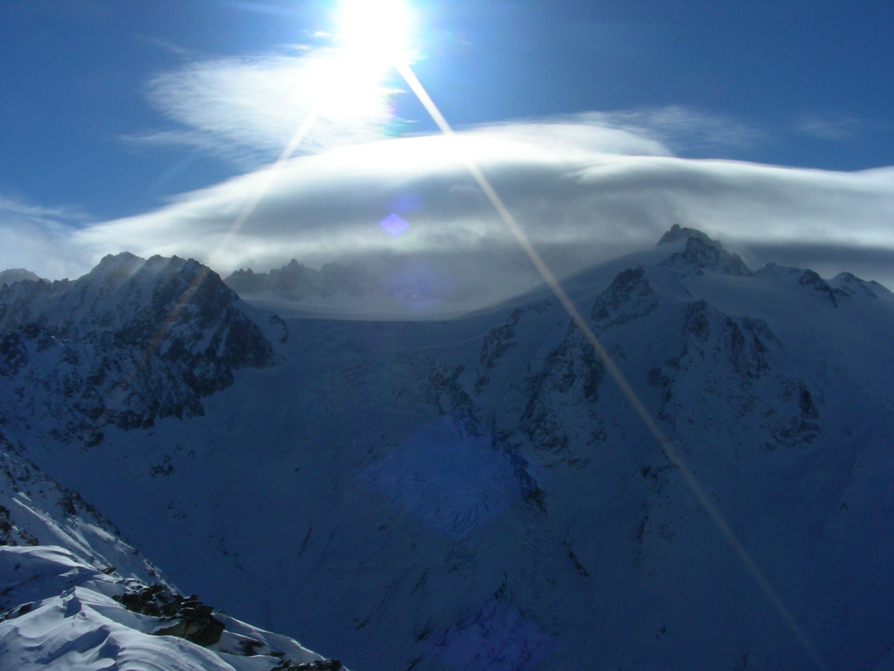 Nuages de foehn sur le glacier du Trient