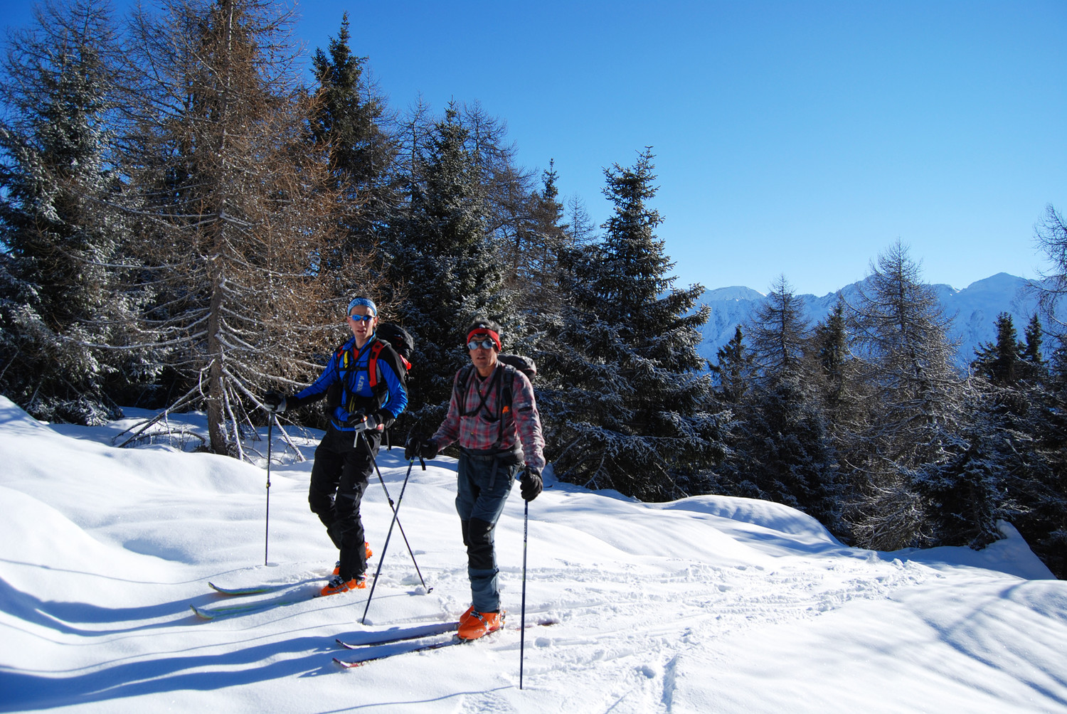 Valentino e Gianluca durante la salita a circa 2000 m.