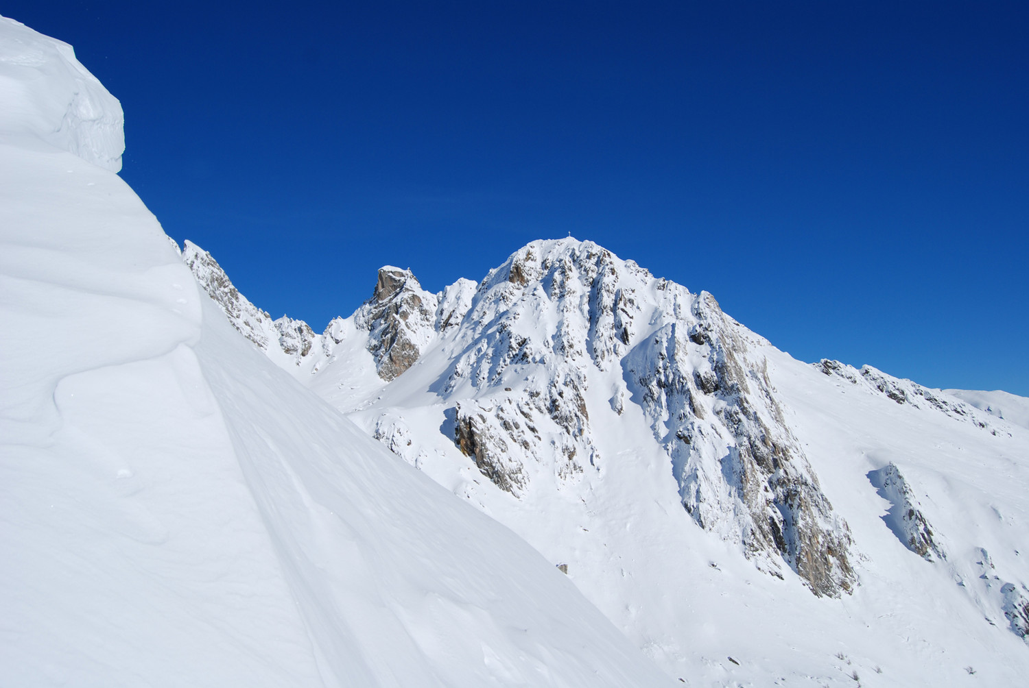 Il versante SW del Cima Bles 2758 m, durante la salita alla Cima Muralta 2521 m.