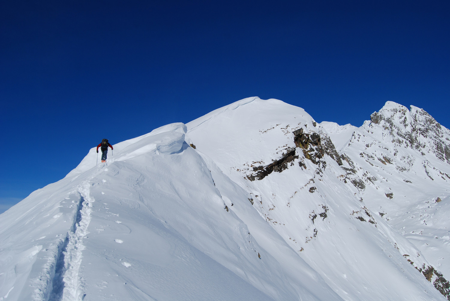 Gli ultimi metri di cresta alla Cima Muralta 2521 m.