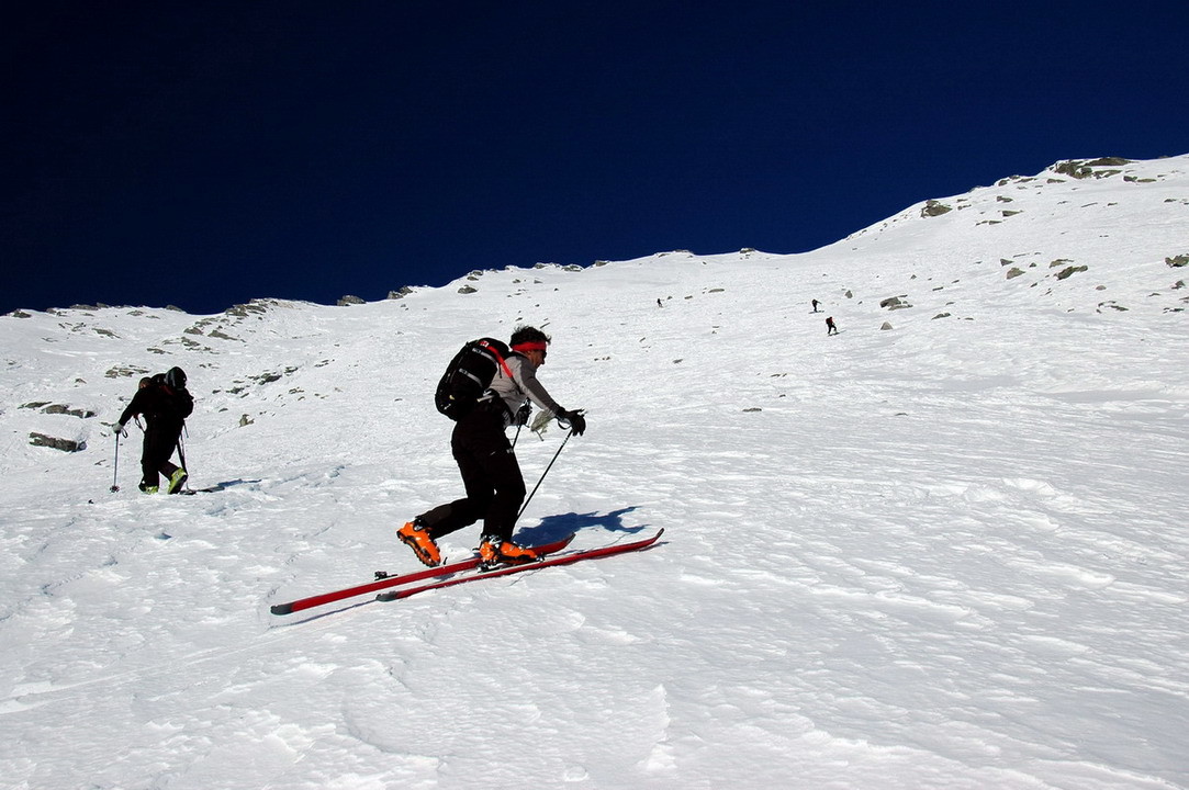 In salita sulla pala finale della Cima dei Casaletti