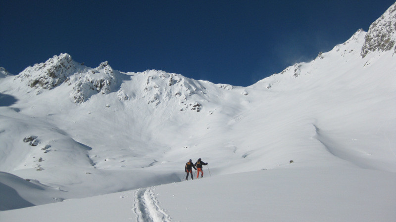 à l'approche du col