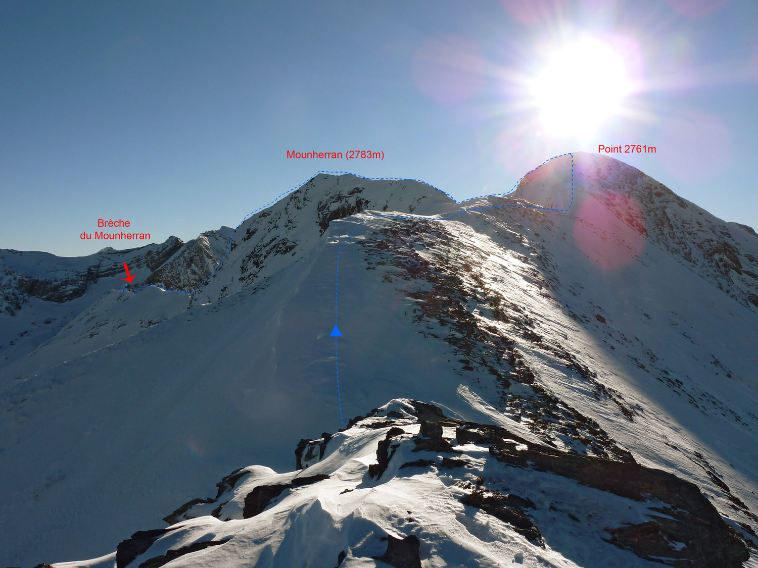 Pic Mounherran - Retour par la Brèche du Mounherran