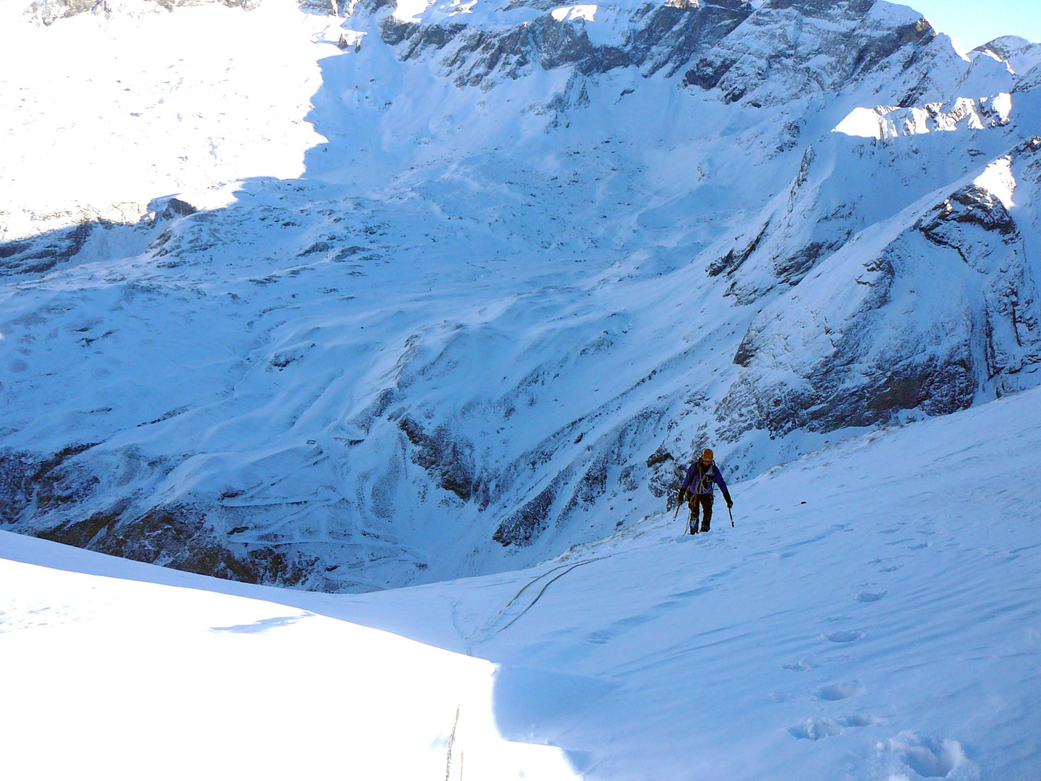 Mounherran - Pointe 2718m - Face Est - Couloir au-dessus de la goulotte