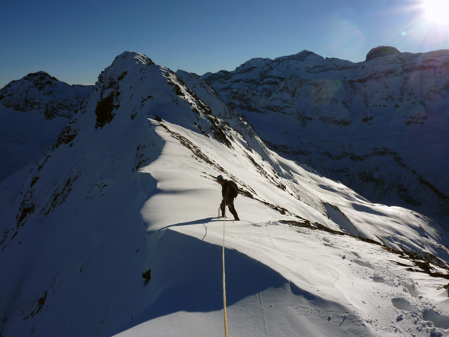 Mounherran - Pointe 2718m - Face Est - Le Corse sur l'arête du retour