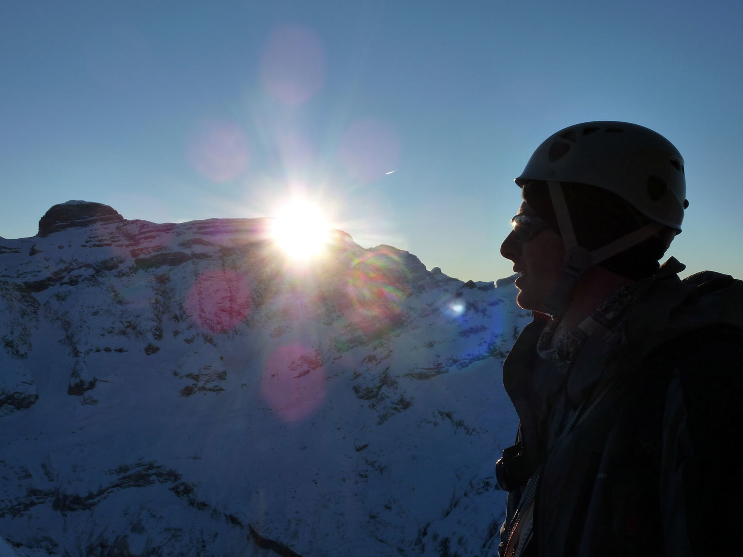 Mounherran - Pointe 2718m - Face Est - Le Corse profite des derniers rayons de soleil