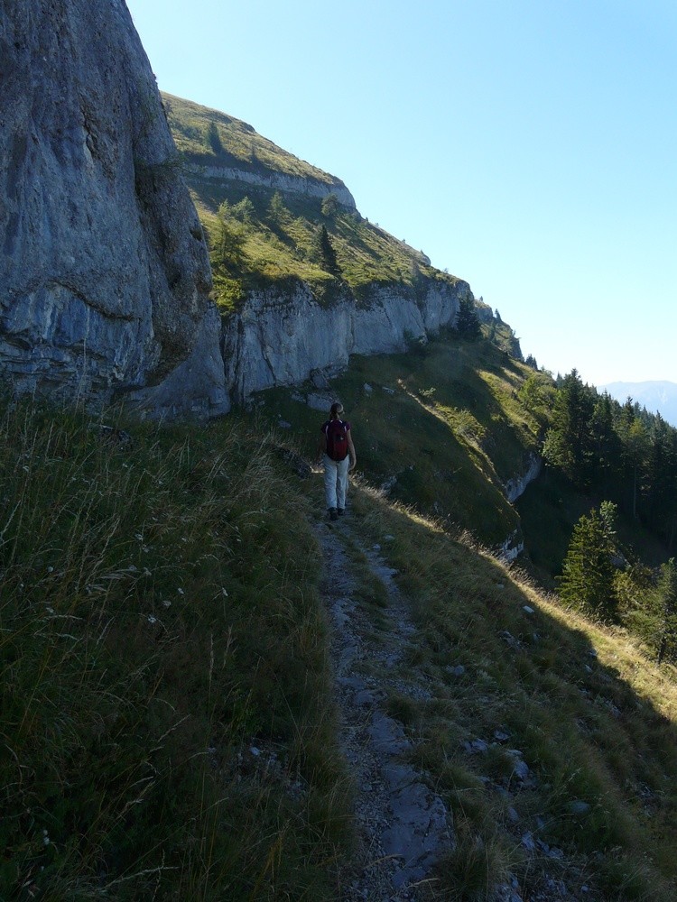 Sur la vire horizontale du versant W
