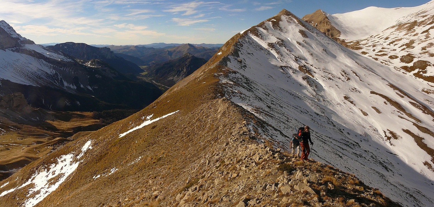 Sur la crête descendant de la Tête des Vautes