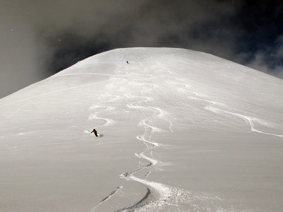 il tratto più ripido dell'itinerario al Piz Belvair