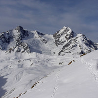 Comba Varin vue direction Aiguille de Tré la Tête et aiguille des Glaciers