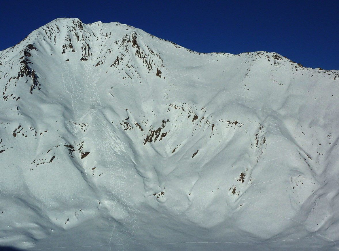 Aiguille d'Argentière : Versant S (tracé)