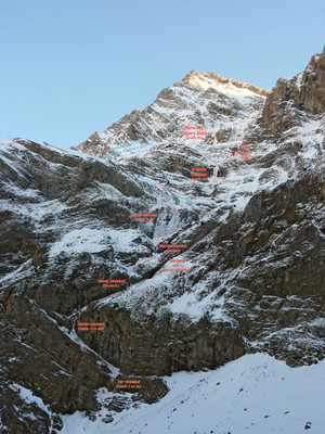 Cirque de Gavarnie - Torrent des Druides - Vue des différentes sections de l'intégrale Cirque de Gavarnie - Torrent des Druides - Vue des différentes sections de l'intégrale