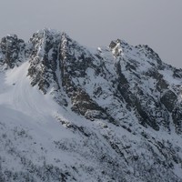 3 alpinistes dans le couloir N Oriental du Mouchillon