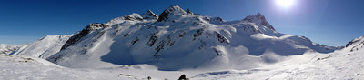 panorama delle cime del paradisin al corn da camp panorama delle cime del paradisin al corn da camp
