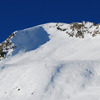 ll ripido versante finale a 40° al Pizzo Scala .