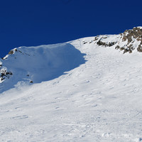 ll ripido versante finale a 40° al Pizzo Scala .