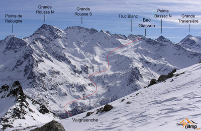 Bec Giasson - Descente NW sur Usselières -Valgrisenche Bec Giasson - Descente NW sur Usselières -Valgrisenche
