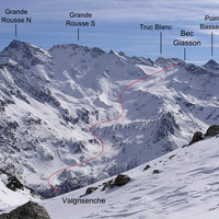 Bec Giasson - Descente NW sur Usselières -Valgrisenche