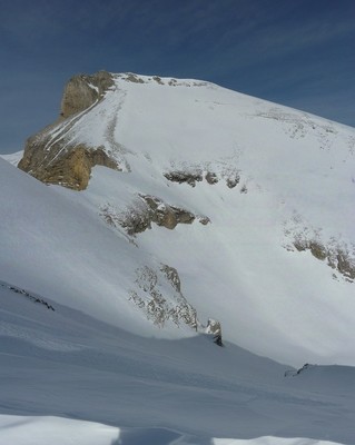 Rocher Rond - Au dessus du couloir NE de l'Aiglière