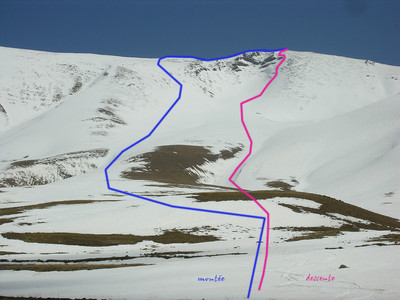 mont Baset, ascension et descente