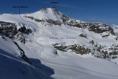Albaron par le Glacier des Evettes