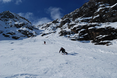 I bei pendii sottostante il canale N del Piz de la Margna.