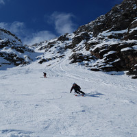 I bei pendii sottostante il canale N del Piz de la Margna.