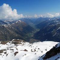 Livigno 1816 m visto dal Monte Vago 3059 m.