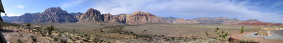 Panorama des Red Rocks depuis la scenic road
