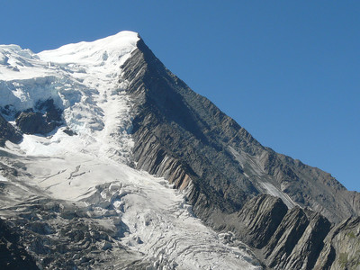 Partie haute de la Montagne de Taconnaz au pied de l'aiguille du Goûter