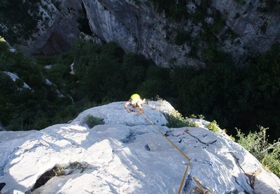 Verdon - Valaute - sortie de la voie en 6a du secteur du bas 
