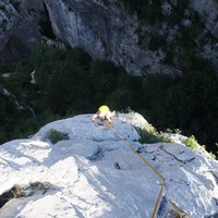 Verdon - Valaute - sortie de la voie en 6a du secteur du bas 