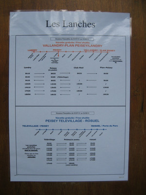Horaires des navettes estivales Landry - Peisey