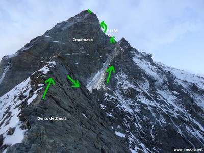 L'arête Zmutt, depuis la fin de la neige