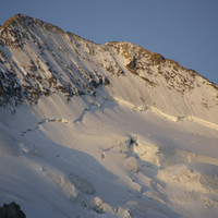 L'arête final de la Barre avec ses couloirs