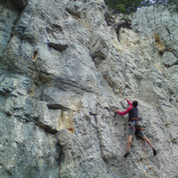 Dave dans Marsupilami, secteur Panorama, Plagne, Suisse.