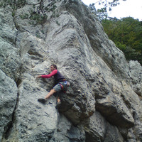 Dave dans Goldorak, secteur Panorama, Plagne, Suisse.