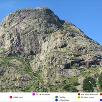 Voies de la Tête de la Maye (face S)