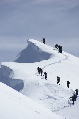 Alpinistes au sommet de la grande Casse 