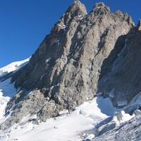 Le Grand Pic de la Meije vu de la montée à la Brèche de la Meije