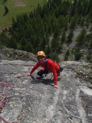 Gazon Maudit à Ailefroide, juste avant le relais (merci à la cordée de devant pour la photo)