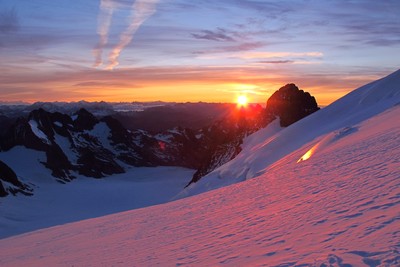 En montant à la Barre des Ecrins
