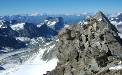 Glacier du Brénay , Mont Gelé, la Ruinette, Grand Paradis au fond, par omα Glacier du Brénay , Mont Gelé, la Ruinette, Grand Paradis au fond, par omα