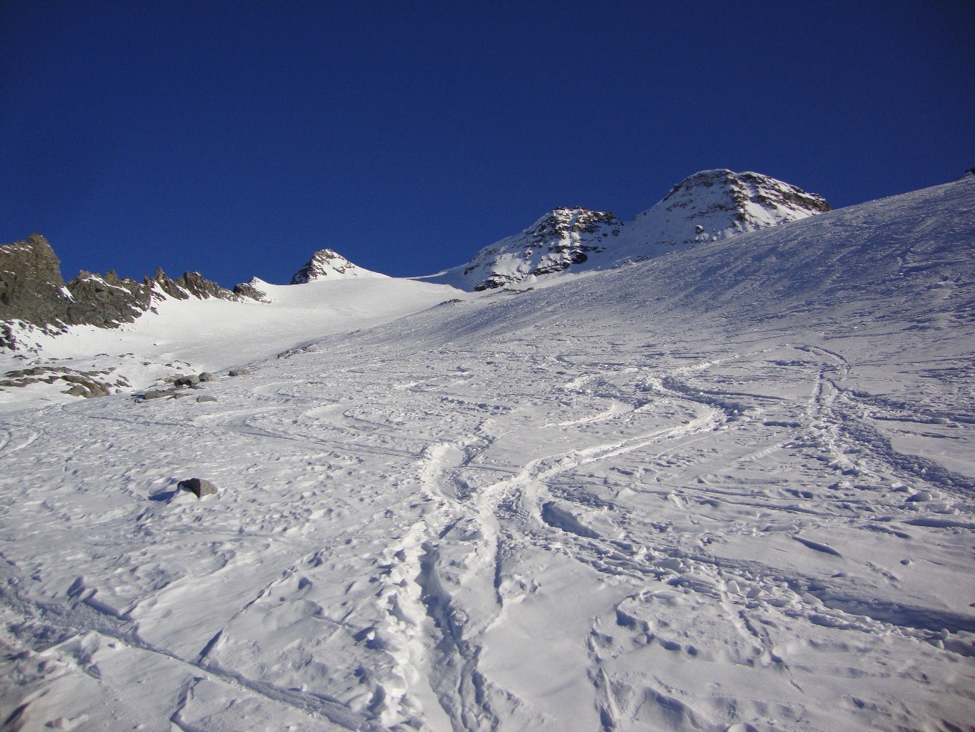 Breithorn, 15.11.2011, la dernière pente, loooongue