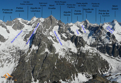 Panorama des Petites Jorasses au Dolent Panorama des Petites Jorasses au Dolent