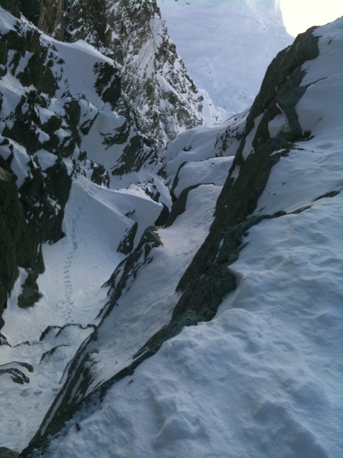 itinéraire bis pour éviter un ressaut trop raide en solo. Ca ne ski plus là...