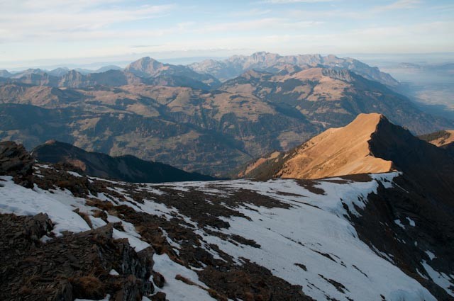 La crête du Dardeu et la dent de Valère depuis la tête de Chalin