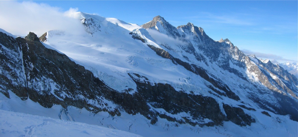 Alphubel, Täschhorn, Dom, Lenzspitze depuis les environs de l'Allalinhorn