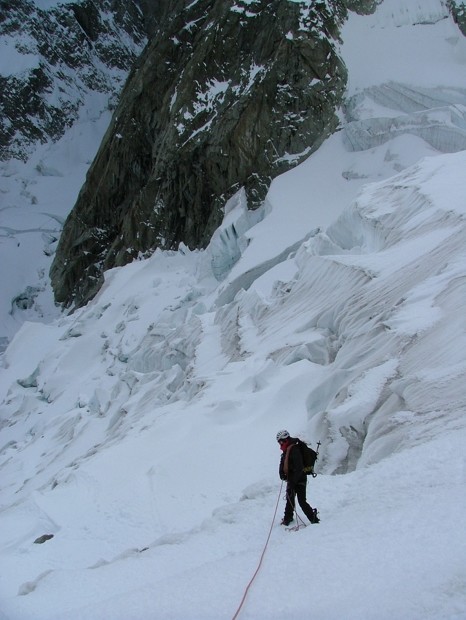 glacier de Fébrouze, à la descente, il va falloir se relancer dans le passage du chaos ...