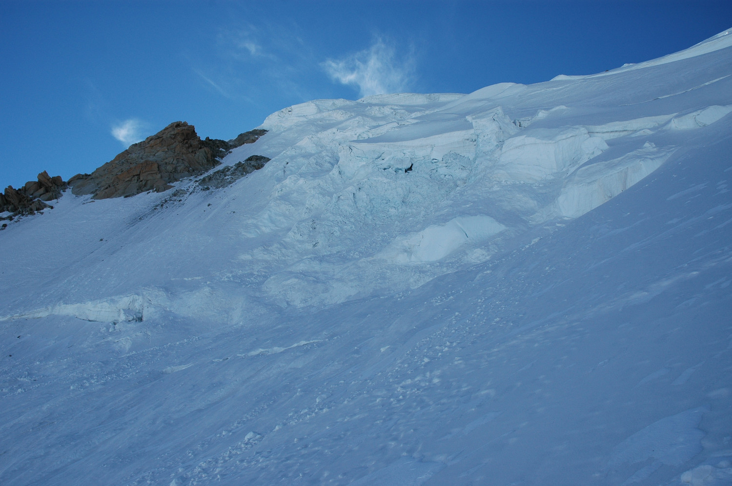 Zone d'effondrement de sérac au Mt Blanc du Tacul